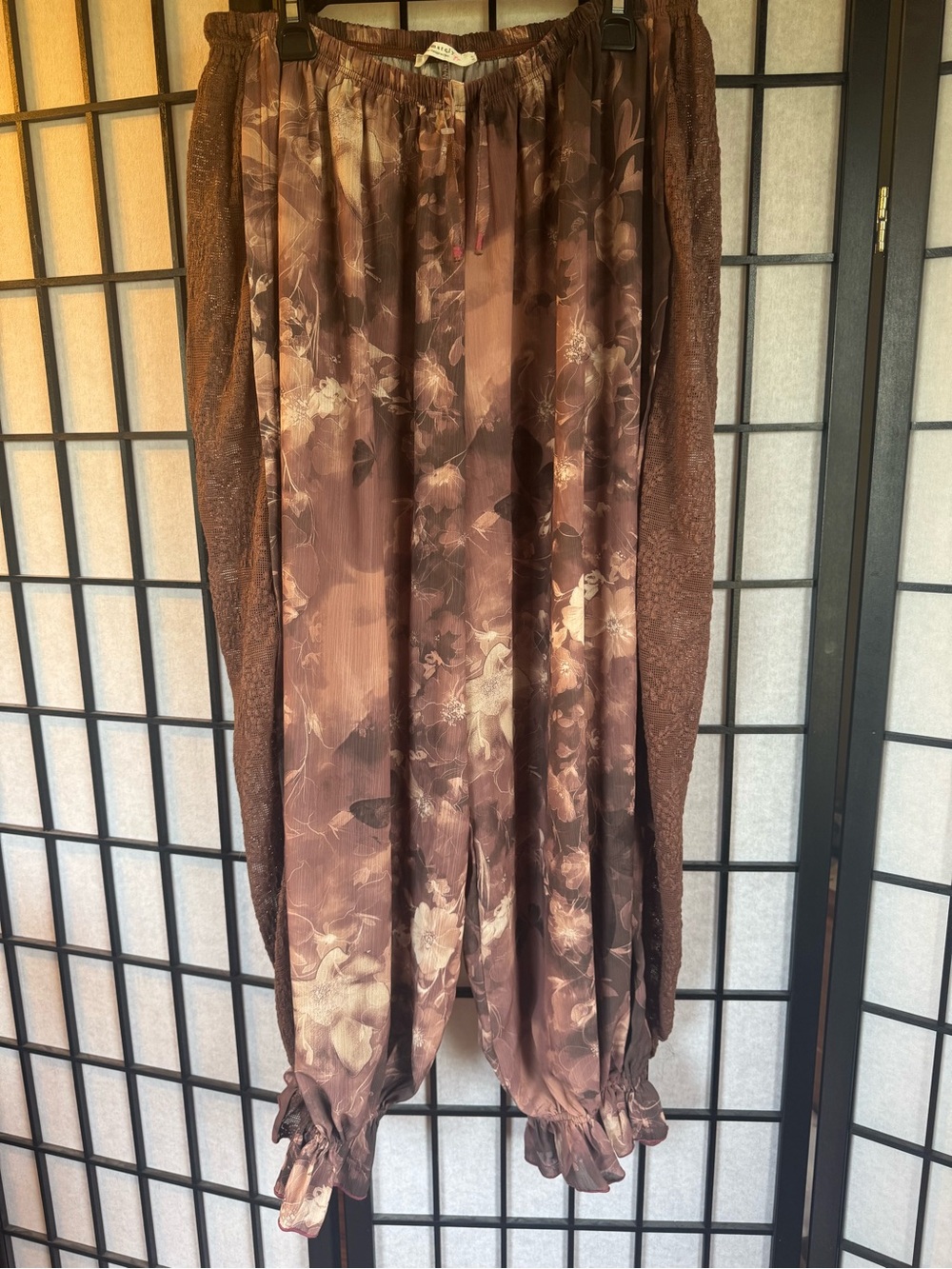 Free Poeple Ready To Go Bloomer Pant In Chocolate Combo. NWOT - Picture 3 of 7